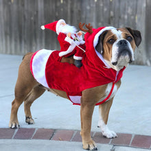 Load image into Gallery viewer, Christmas Dog Clothes Santa Dog Costumes Holiday Party Dressing up Clothing for Smal Medium Large Dogs Funny Pet Outfit Riding