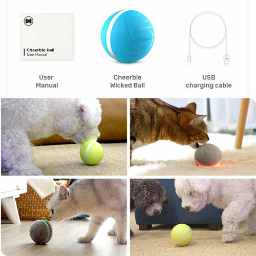 2019 Newest USB Pet Dog Cat Jumping Activation Ball LED Light Flashing Bouncing Ball Puppy Toy 3 colors optional