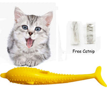 Load image into Gallery viewer, Pet Soft Plush Creative 3D Carp Fish Shape Cat Toothbrush Toy With Catnip,Pet Silicone Molar Stick Teeth Cleaning Cats Toys