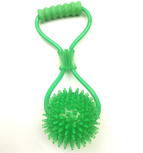 Pet Toys Suction Cup Rubber Dog Chew Toys Pet Ball Tug Toy Tooth Cleaning Chewing Puppy Pet Toy Tug Rope Handle