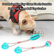 Load image into Gallery viewer, Dog Bite Toy with Suction Cup Doggy Pull Ball Multifunction Pet Molar Bite Toy Durable Dog Tug Rope Ball Toy - Tugging