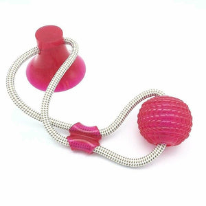 Pet Molar Bite Toys with Suction Cup Dog Rubber Chew Ball Pets Teeth Cleaning Safe Elasticity Soft Puppy Toys for Small Dogs