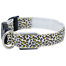 Load image into Gallery viewer, LED Dog Collar Flashing In Dark 3 Mode Lighting Safety Adjustable Nylon Leopard Pet Collar Luminous Pet Accessories