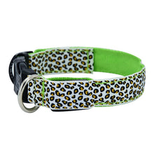 Load image into Gallery viewer, LED Dog Collar Flashing In Dark 3 Mode Lighting Safety Adjustable Nylon Leopard Pet Collar Luminous Pet Accessories