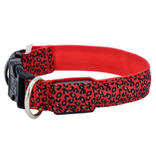 Load image into Gallery viewer, LED Dog Collar Flashing In Dark 3 Mode Lighting Safety Adjustable Nylon Leopard Pet Collar Luminous Pet Accessories