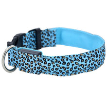 Load image into Gallery viewer, LED Dog Collar Flashing In Dark 3 Mode Lighting Safety Adjustable Nylon Leopard Pet Collar Luminous Pet Accessories