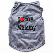 Load image into Gallery viewer, Classic Love Mommy &amp; Love Daddy Print Dog Vest Unisex Puppy Cat T Shirt Sleeveless Clothing Cute Dogs Clothes For Small Doggy