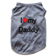 Load image into Gallery viewer, Classic Love Mommy &amp; Love Daddy Print Dog Vest Unisex Puppy Cat T Shirt Sleeveless Clothing Cute Dogs Clothes For Small Doggy